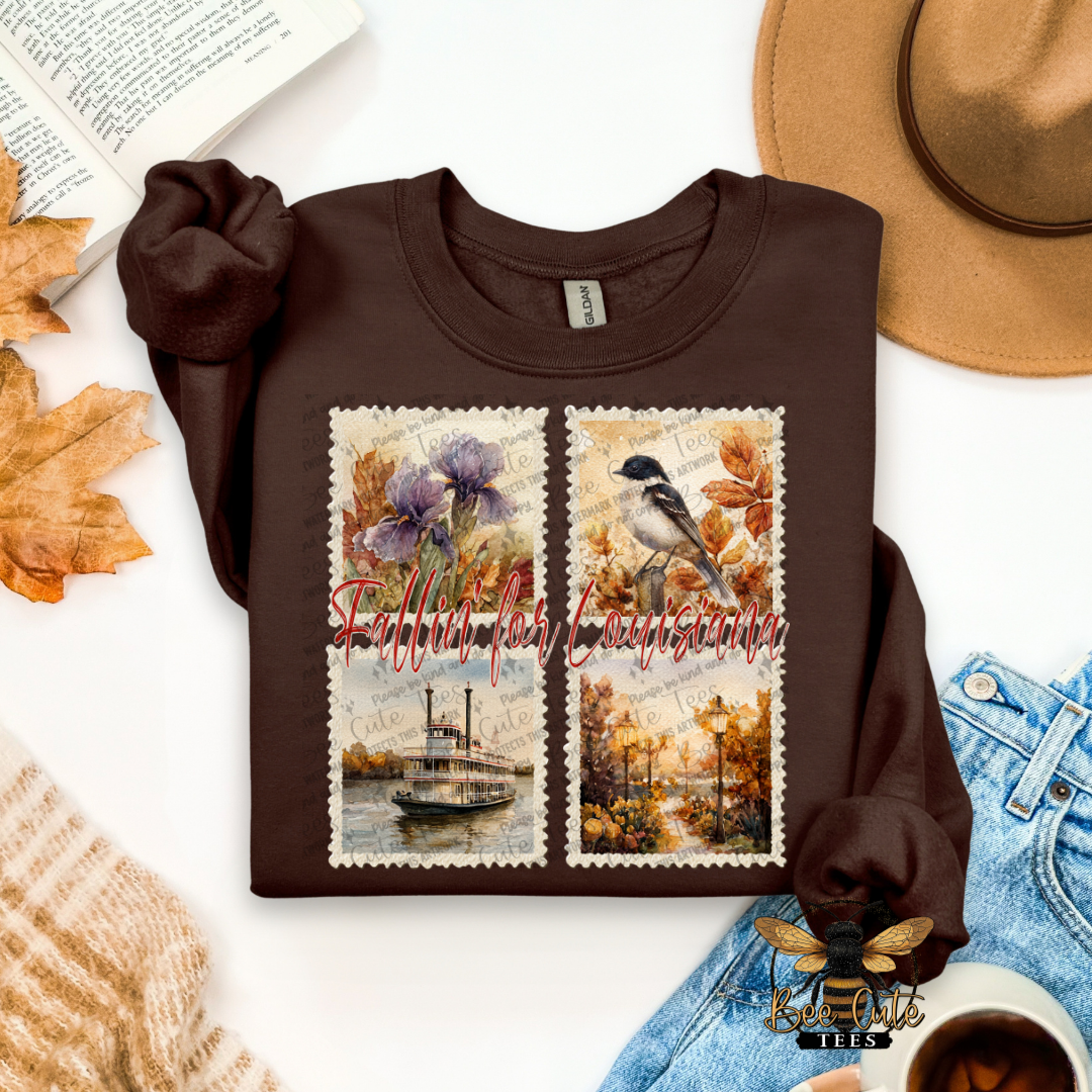 Vintage Fall Louisiana Stamps