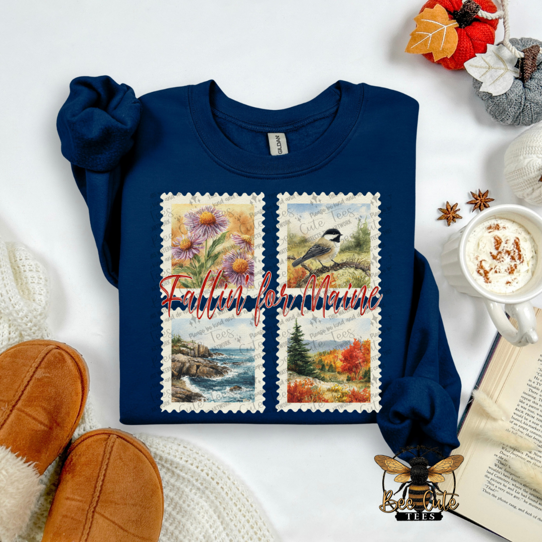 Vintage Fall Maine Stamps
