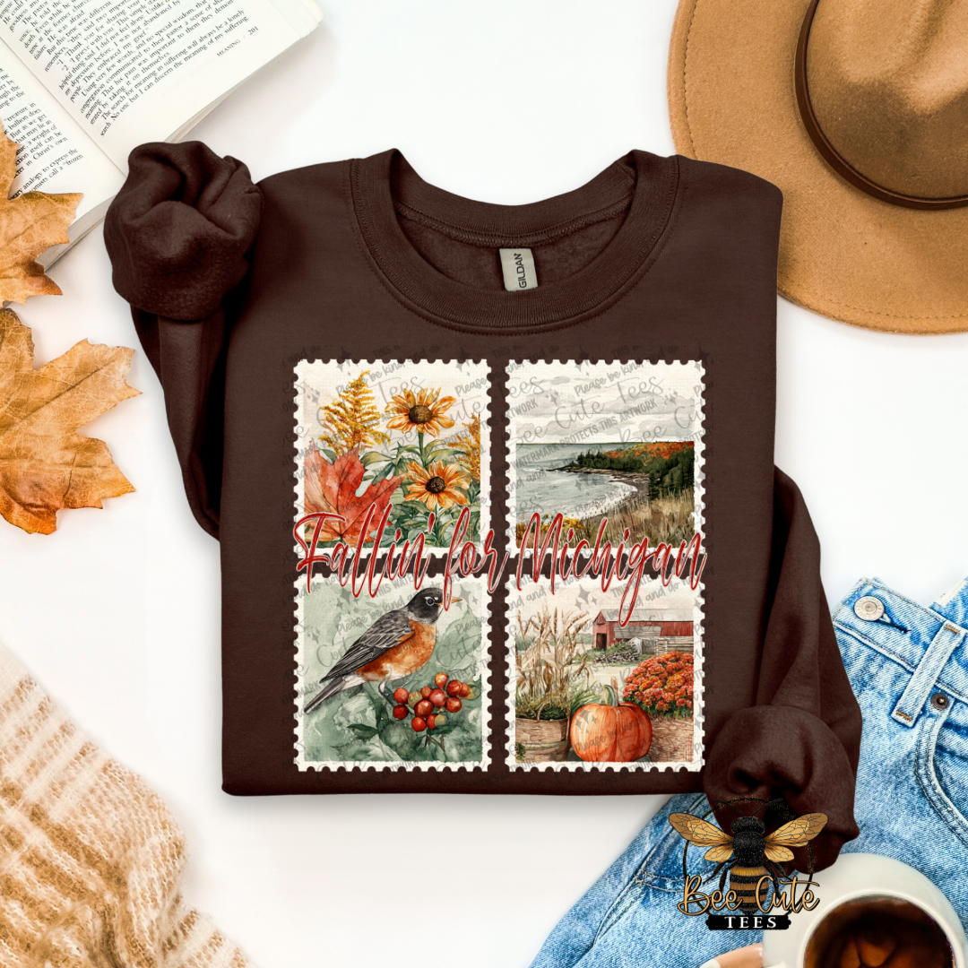 Vintage Fall Michigan Stamps