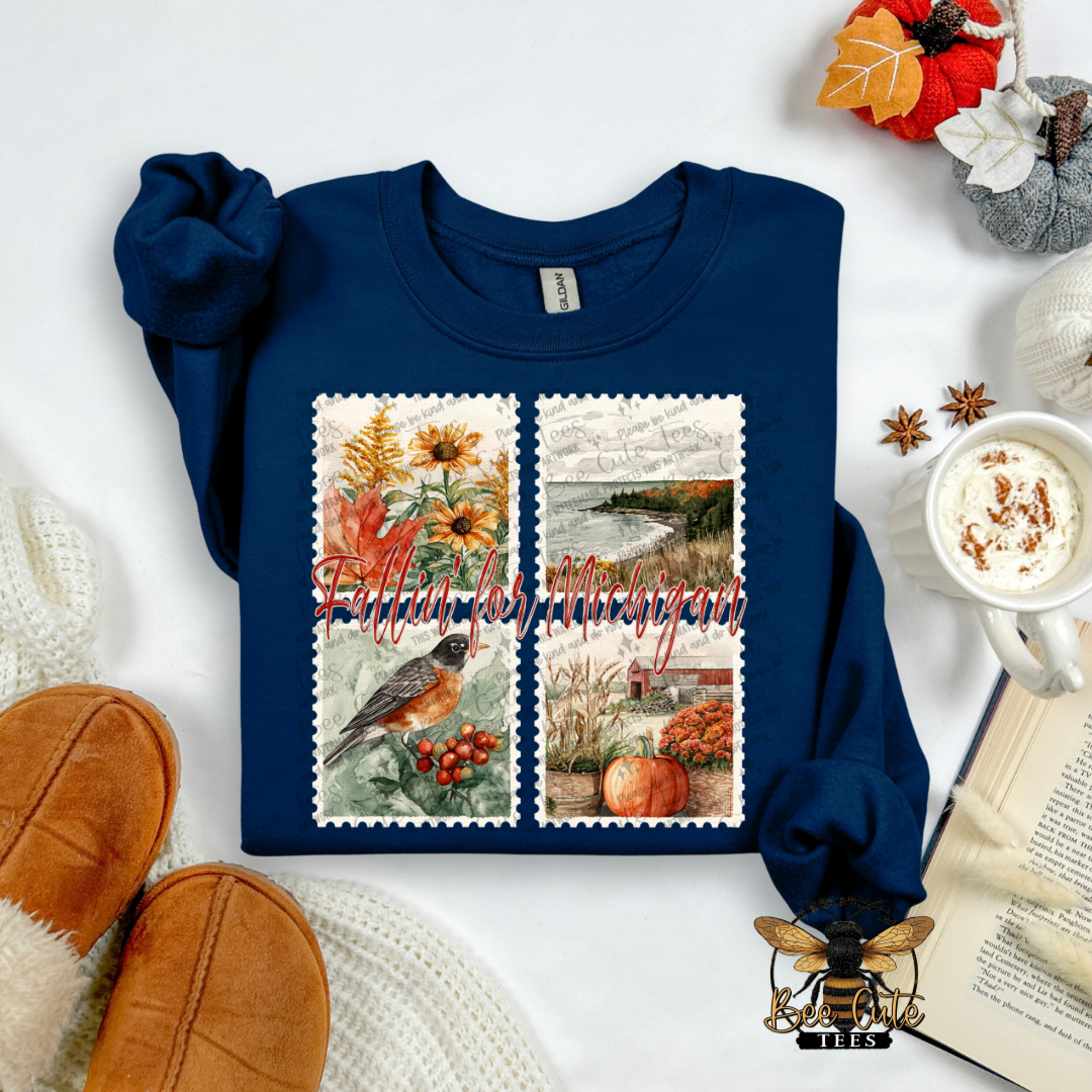 Vintage Fall Michigan Stamps