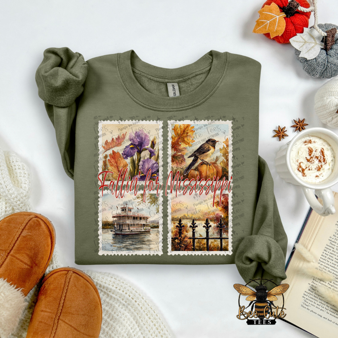 Vintage Fall Mississippi Stamps