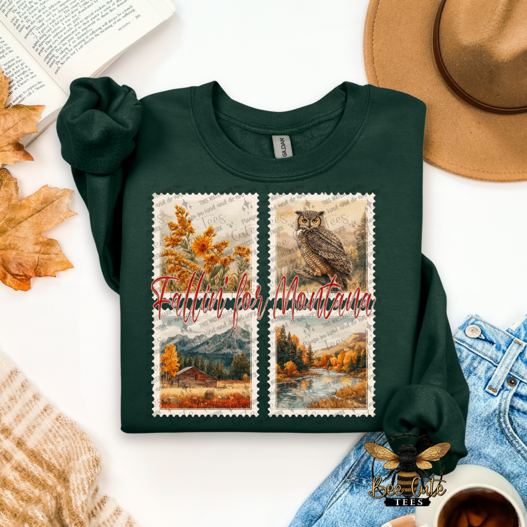 Vintage Fall Montana Stamps