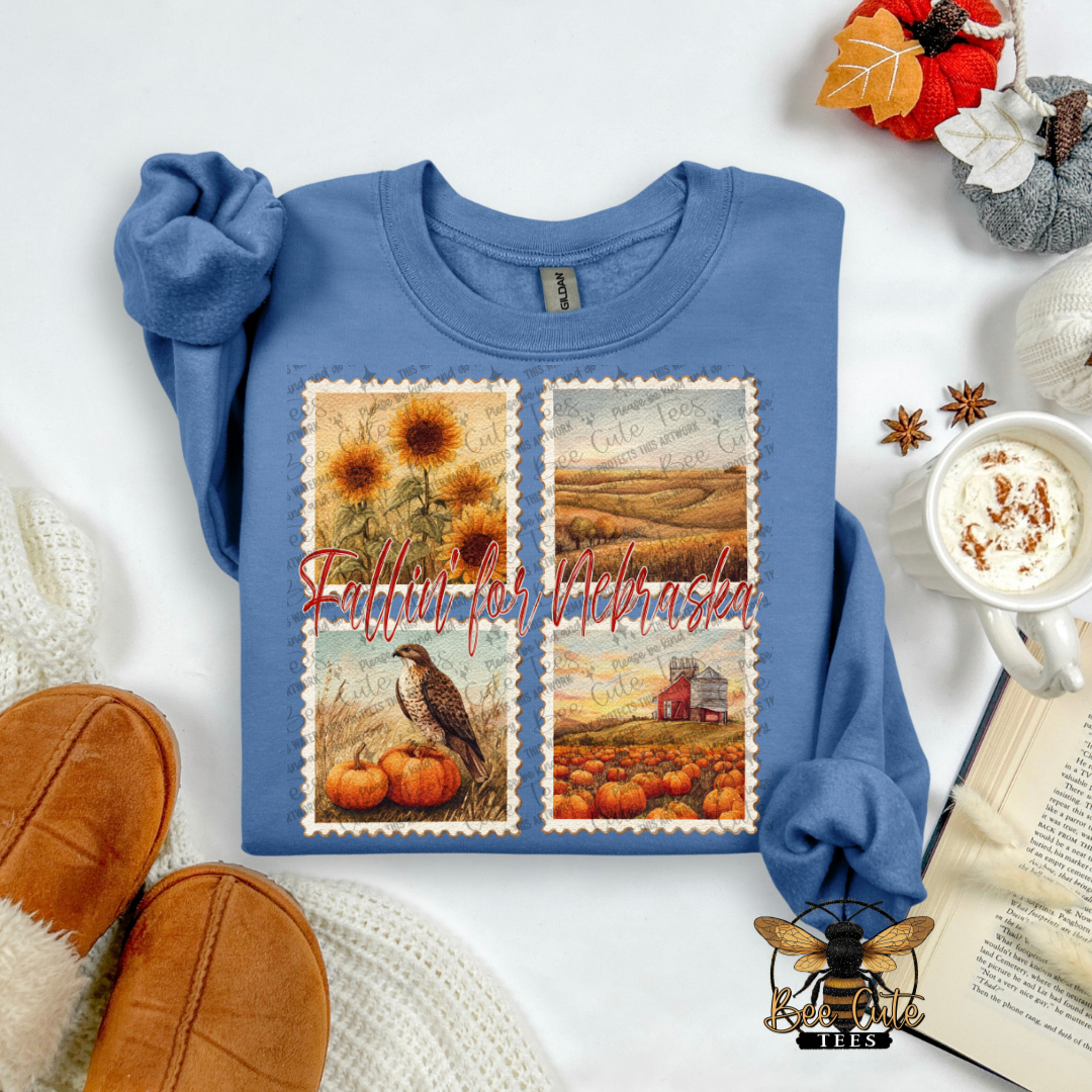 Vintage Fall Nebraska Stamps