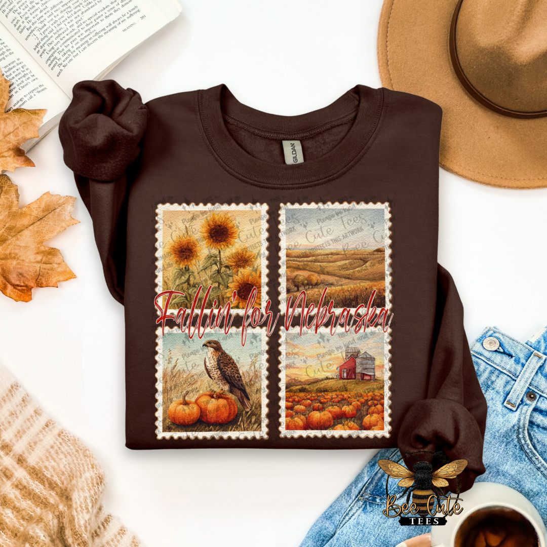 Vintage Fall Nebraska Stamps