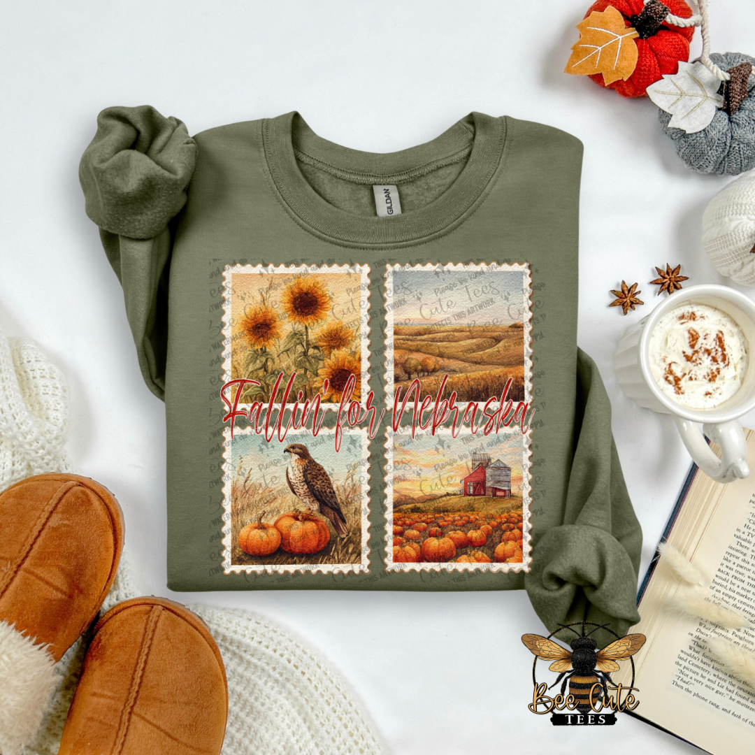 Vintage Fall Nebraska Stamps