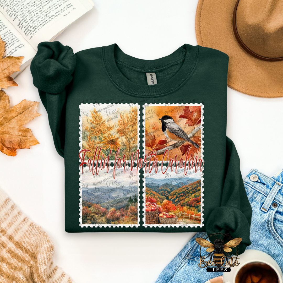 Vintage Fall North Carolina Stamps