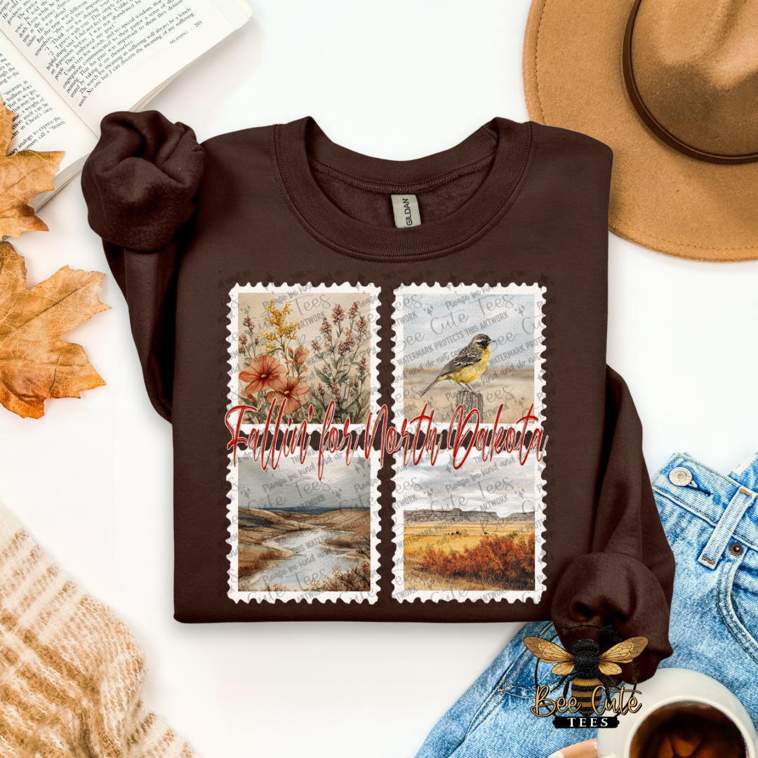 Vintage Fall North Dakota Stamps
