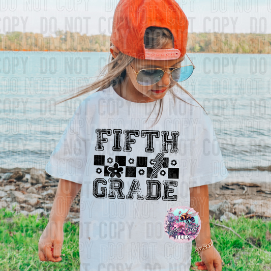 *** Youth *** Fifth Grade Checkered Black