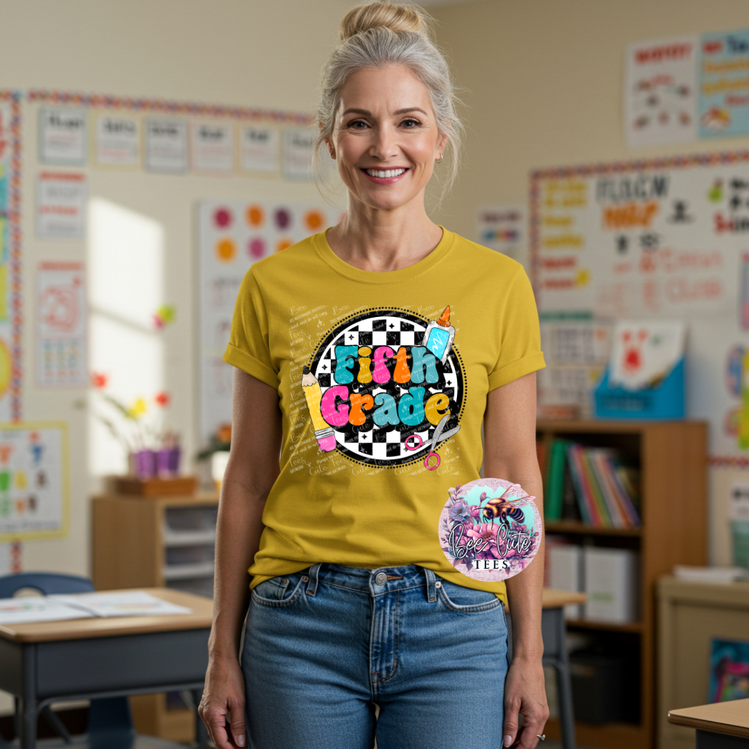 Fifth Grade Checkered Circle