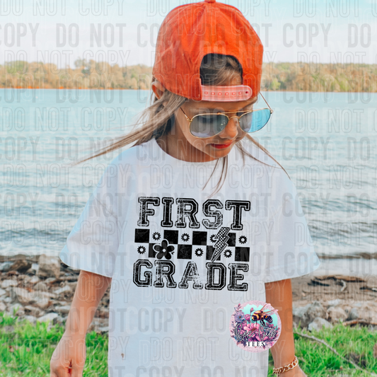 *** Youth *** First Grade Checkered Black