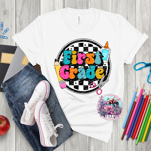 First Grade Checkered Circle