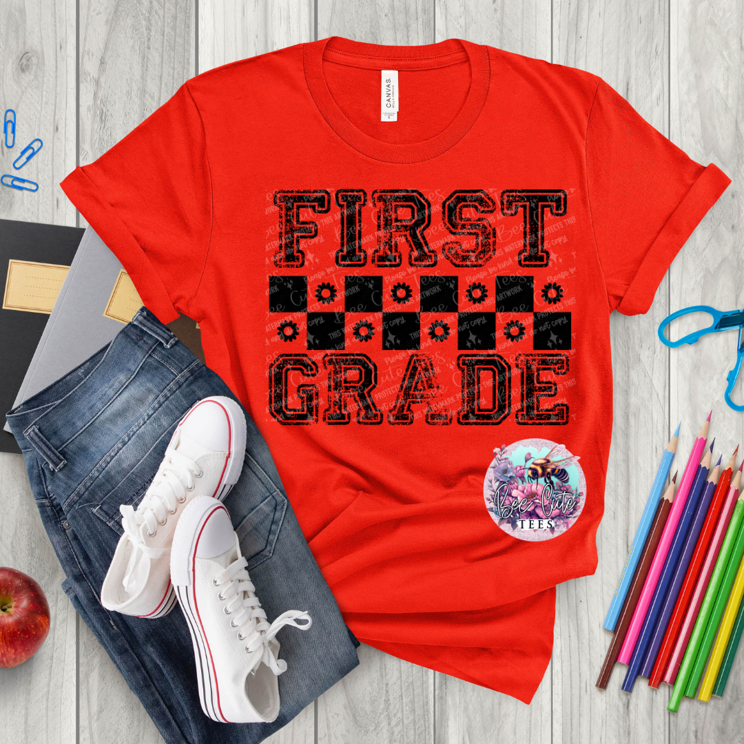 First Grade Checkered Black