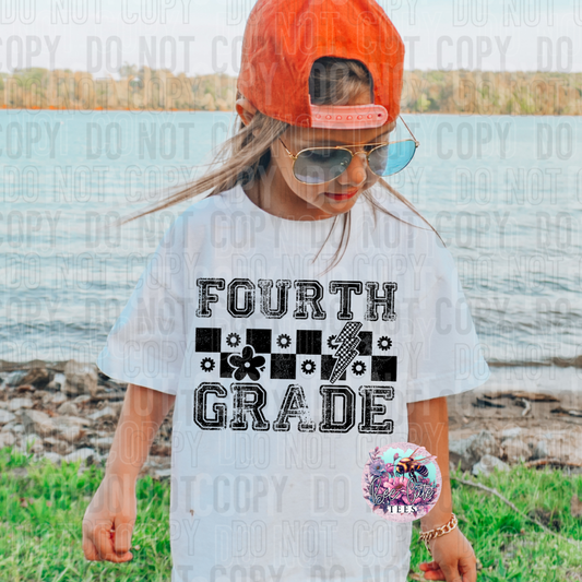 *** Youth *** Fourth Grade Checkered Black