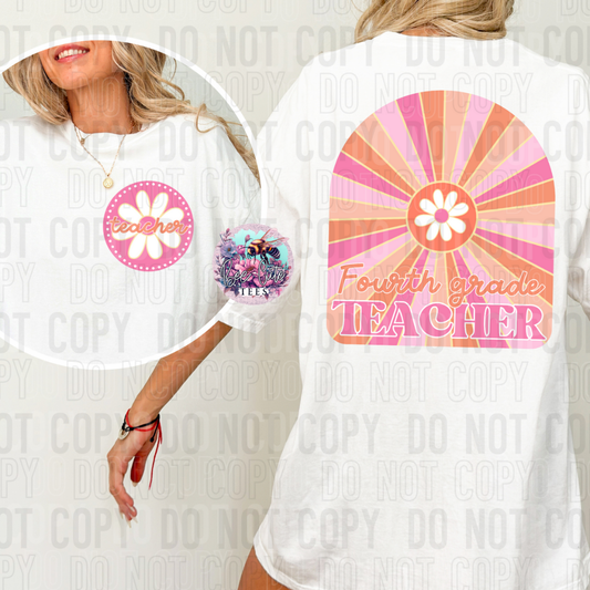 Fourth Grade Teacher Retro Floral