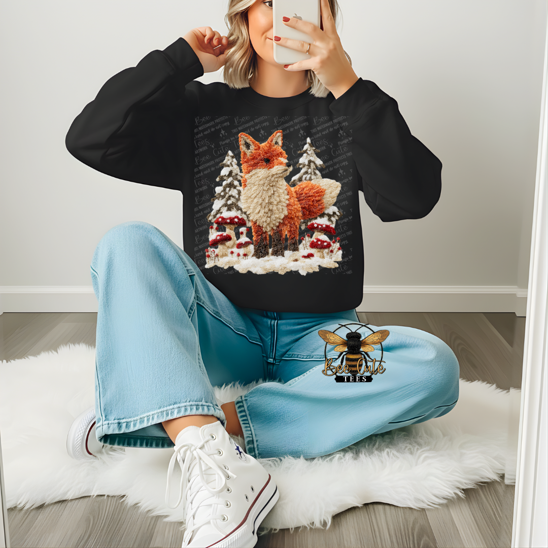 Winter Fox Faux Latch Hook Yarn Crochet