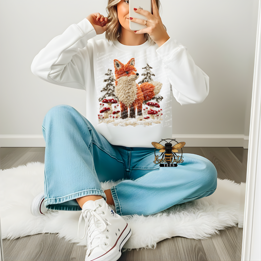 Winter Fox Faux Latch Hook Yarn Crochet