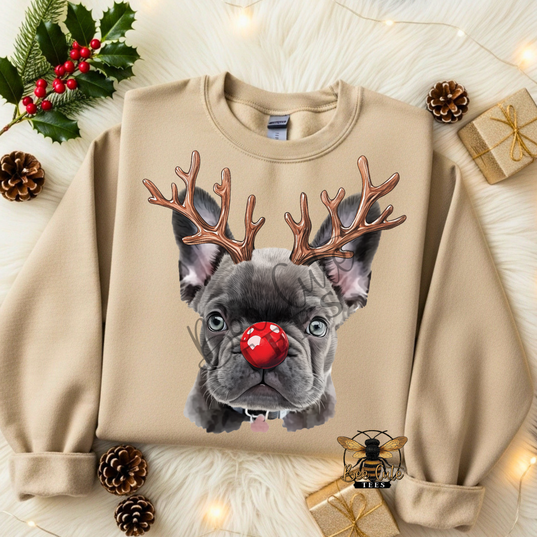 French Bulldog Grey Christmas