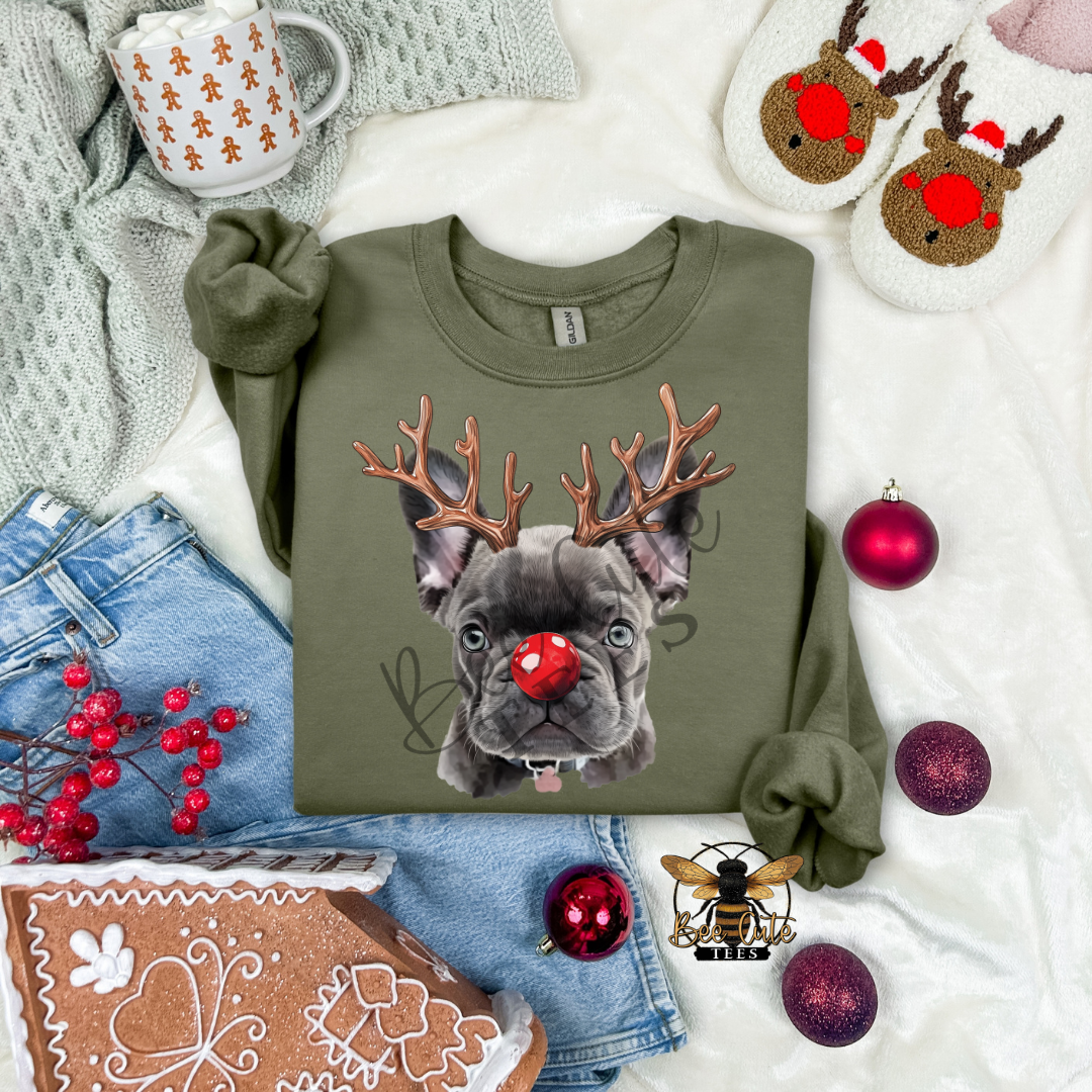 French Bulldog Grey Christmas