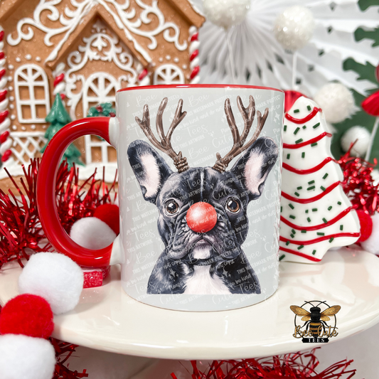 French Bulldog Black Christmas Mug