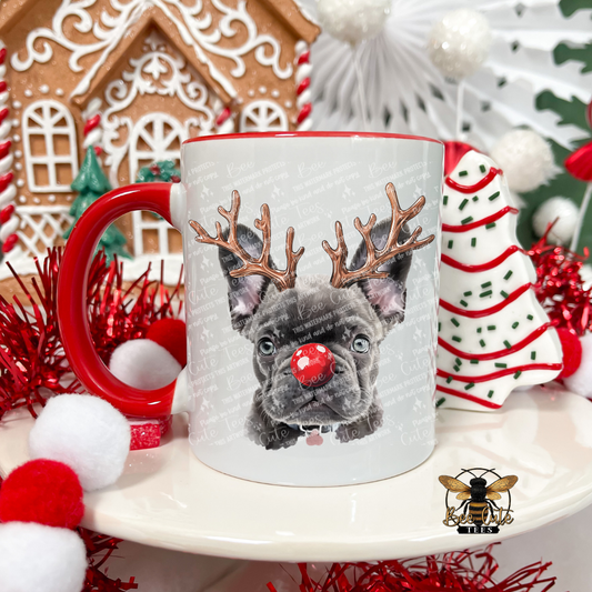 French Bulldog Grey Christmas Mug