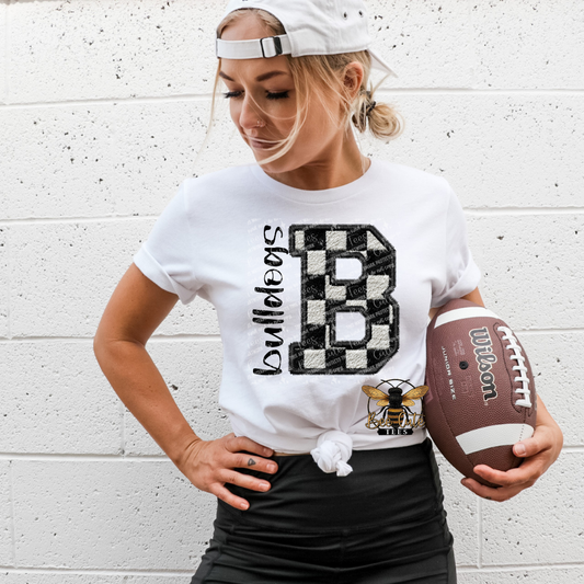 Faux Fuzzy Checkered Bulldogs