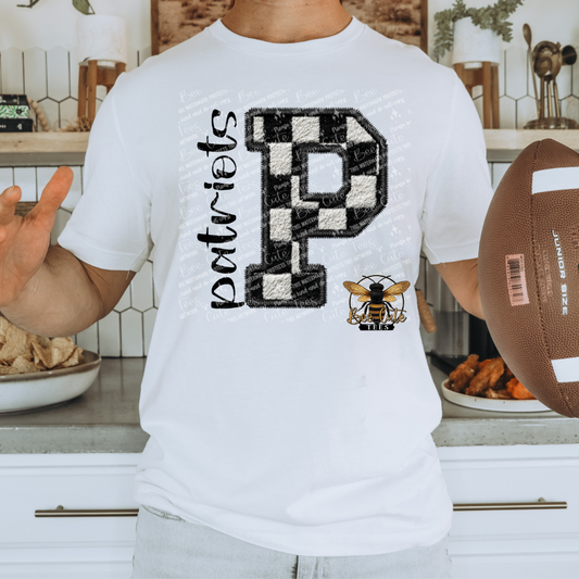 Faux Fuzzy Checkered Patriots