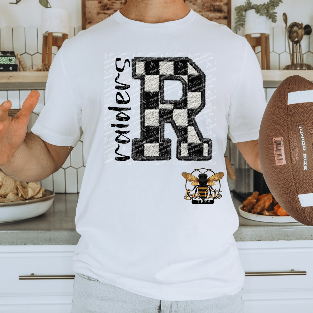 Faux Fuzzy Checkered Raiders