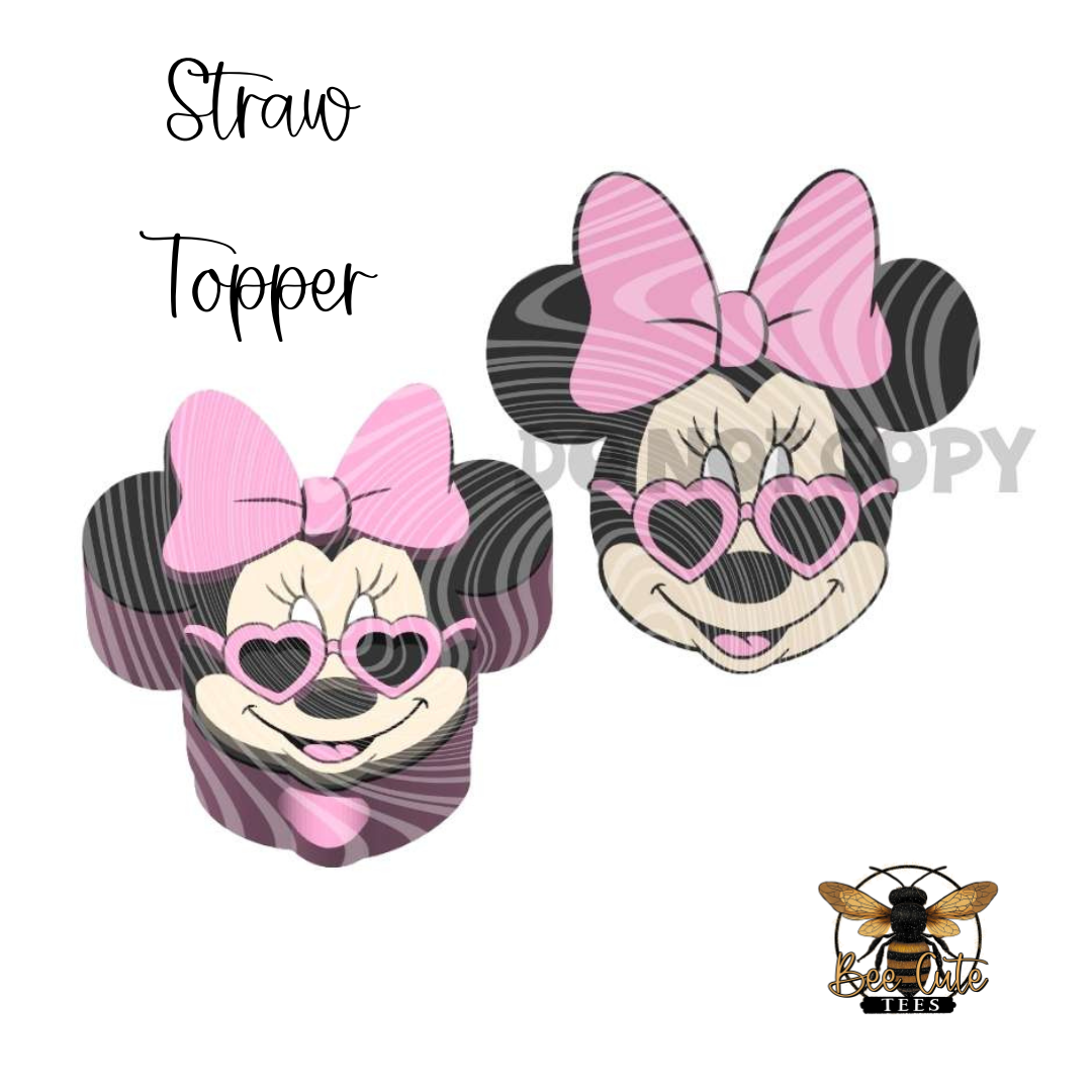 Girl Mouse Straw Topper