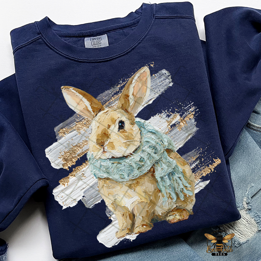 Hand Painted Winter Bunny