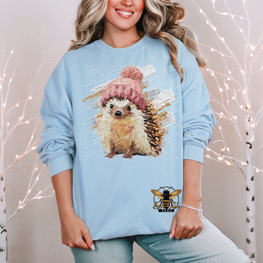 Hand Painted Winter Hedgehog