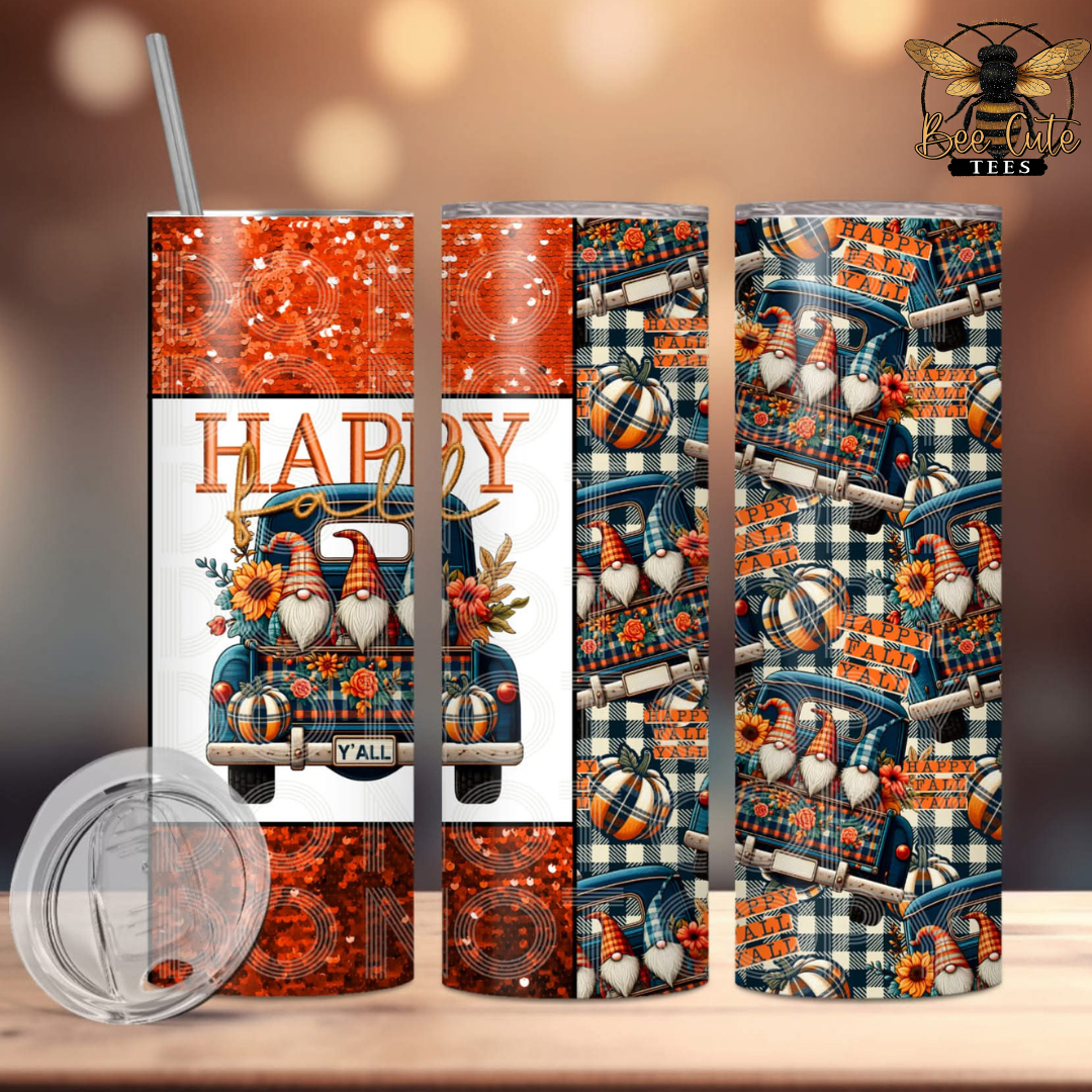 Happy Fall Ya'll Gnomes Tumbler