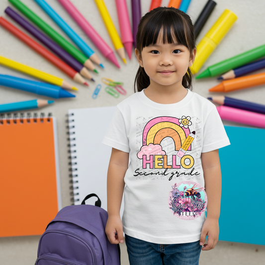 *** Youth *** Hello Second  Grade Rainbow