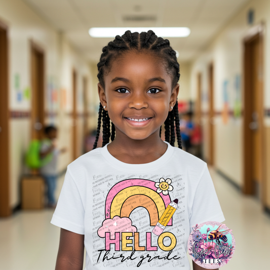 *** Youth *** Hello Third Grade Rainbow