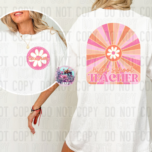 High School School Teacher Retro Floral