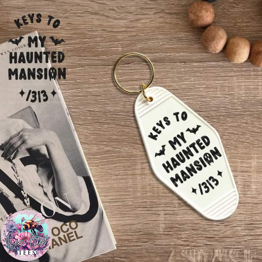 Keys To My Haunted Mansion Motel Keychain