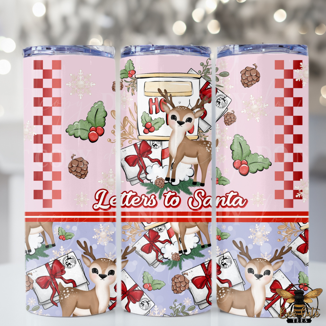 Letter To Santa Pink Tumbler