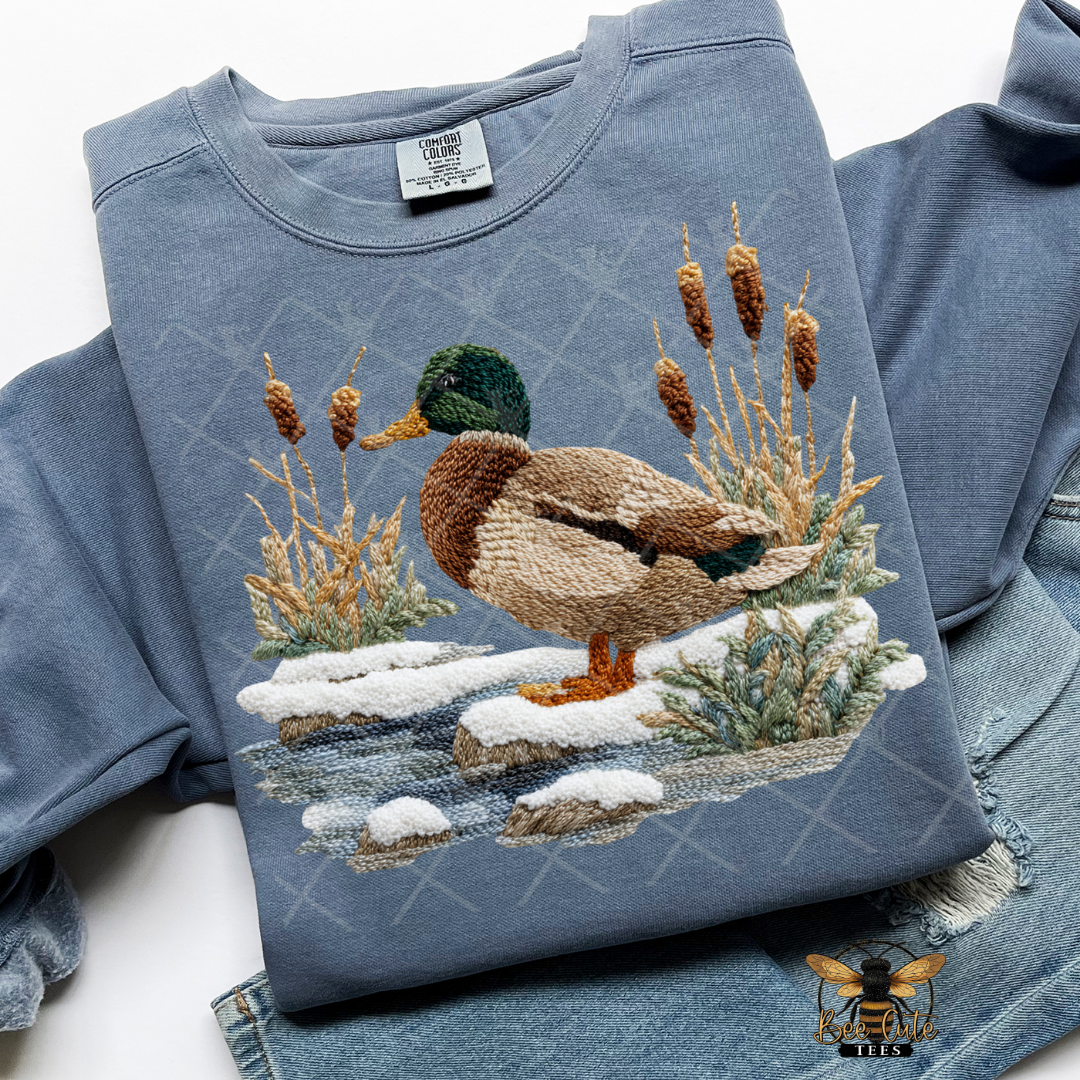 Winter Mallard Faux Latch Hook Yarn Crochet