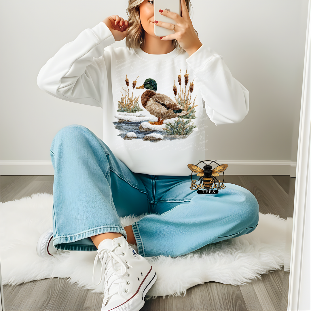 Winter Mallard Faux Latch Hook Yarn Crochet