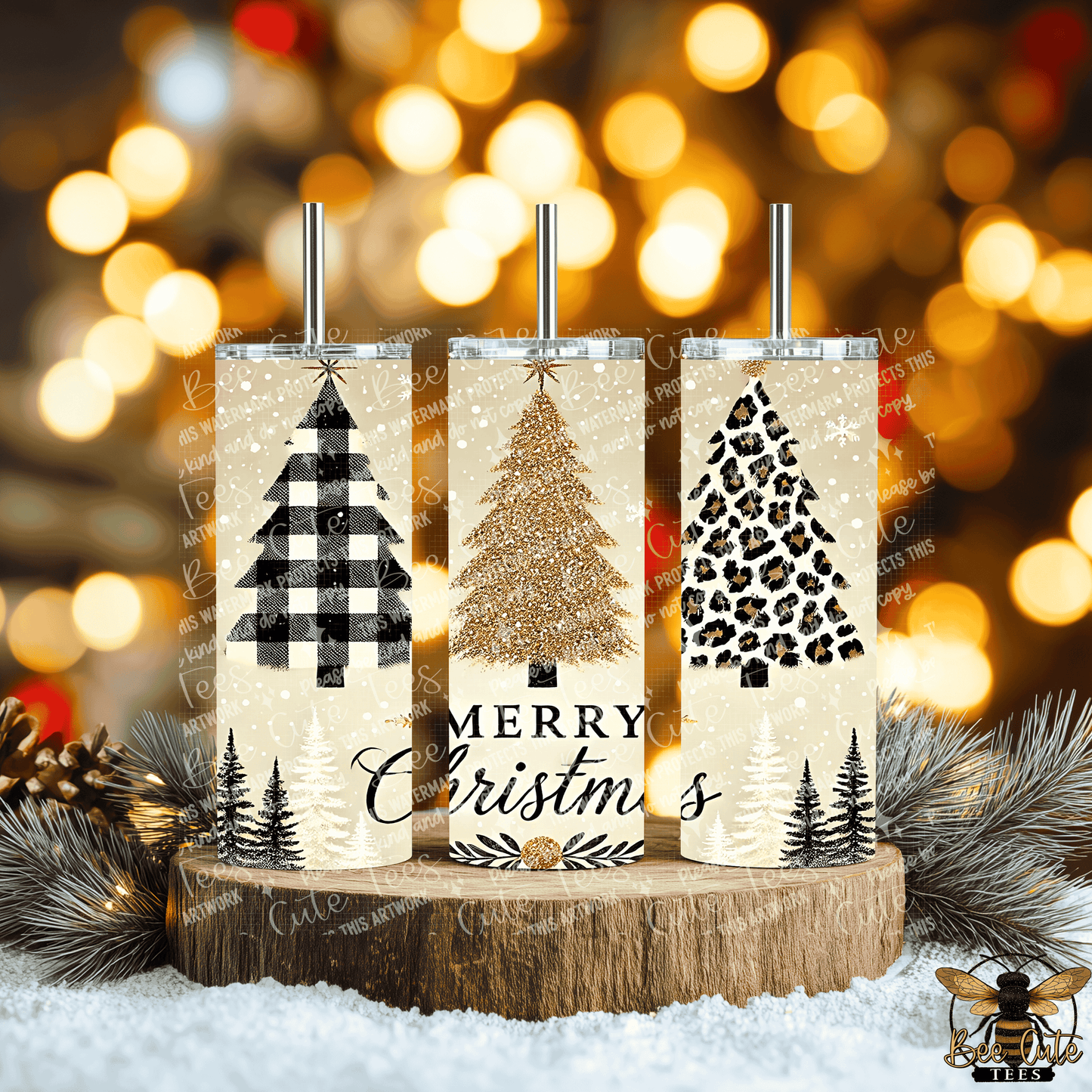 Merry Christmas Tree Tumbler