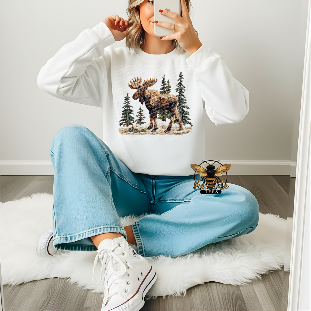 Winter Moose Faux Latch Hook Yarn Crochet