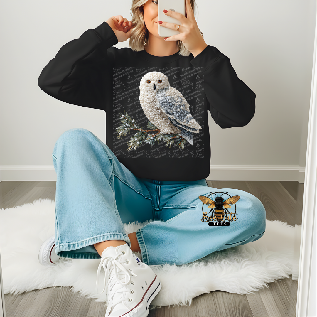 Winter Owl Faux Latch Hook Yarn Crochet