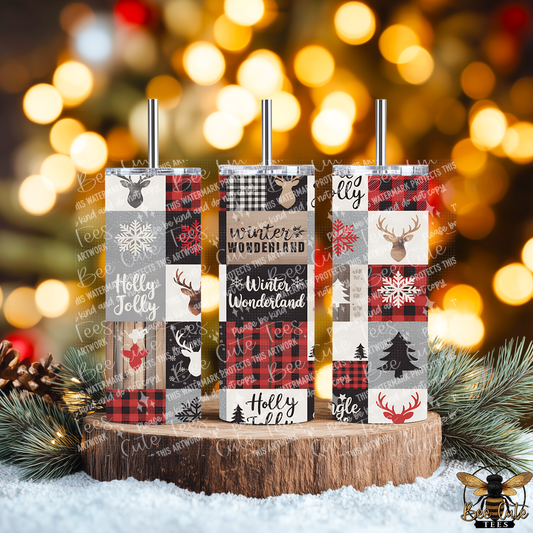 Patchwork Christmas Tumbler