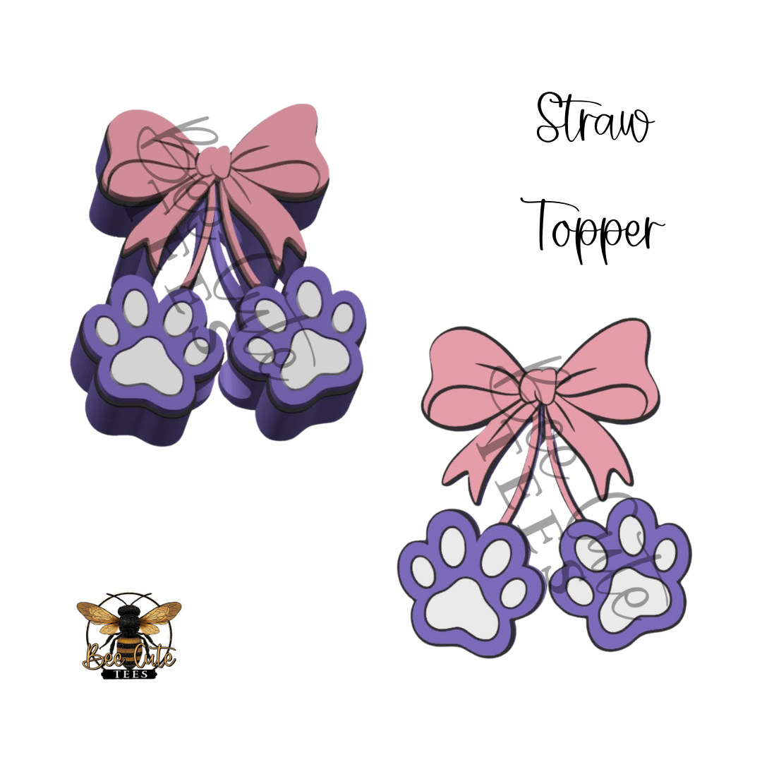 Paw Prints Straw Topper