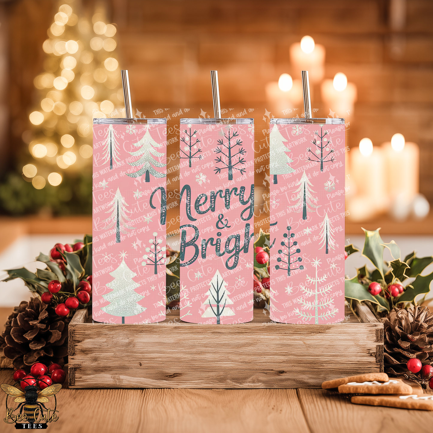 Pink Glitter Tumbler