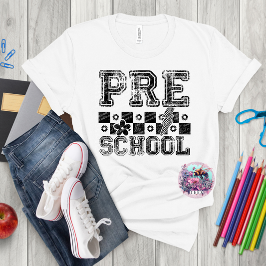 Preschool Checkered Black