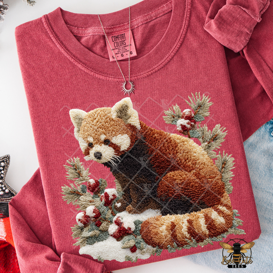 Winter Red Panda Faux Latch Hook Yarn Crochet