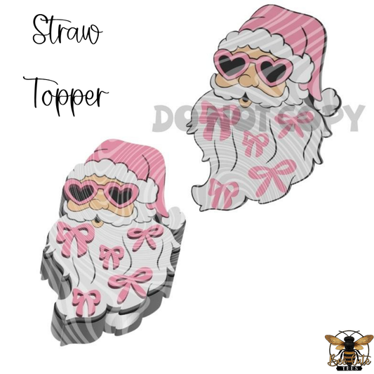 Ribbon Santa Straw Topper