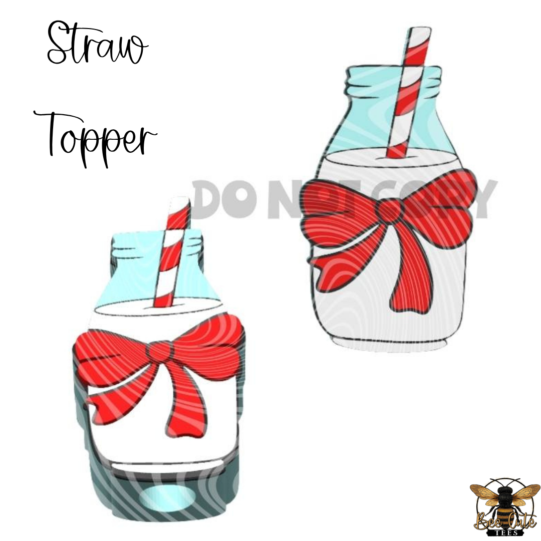 Santa's Milk Straw Topper