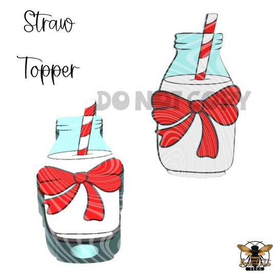 Santa's Milk Straw Topper