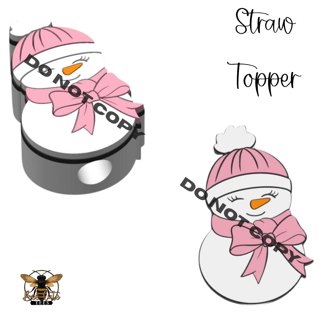 Snowgirl Straw Topper